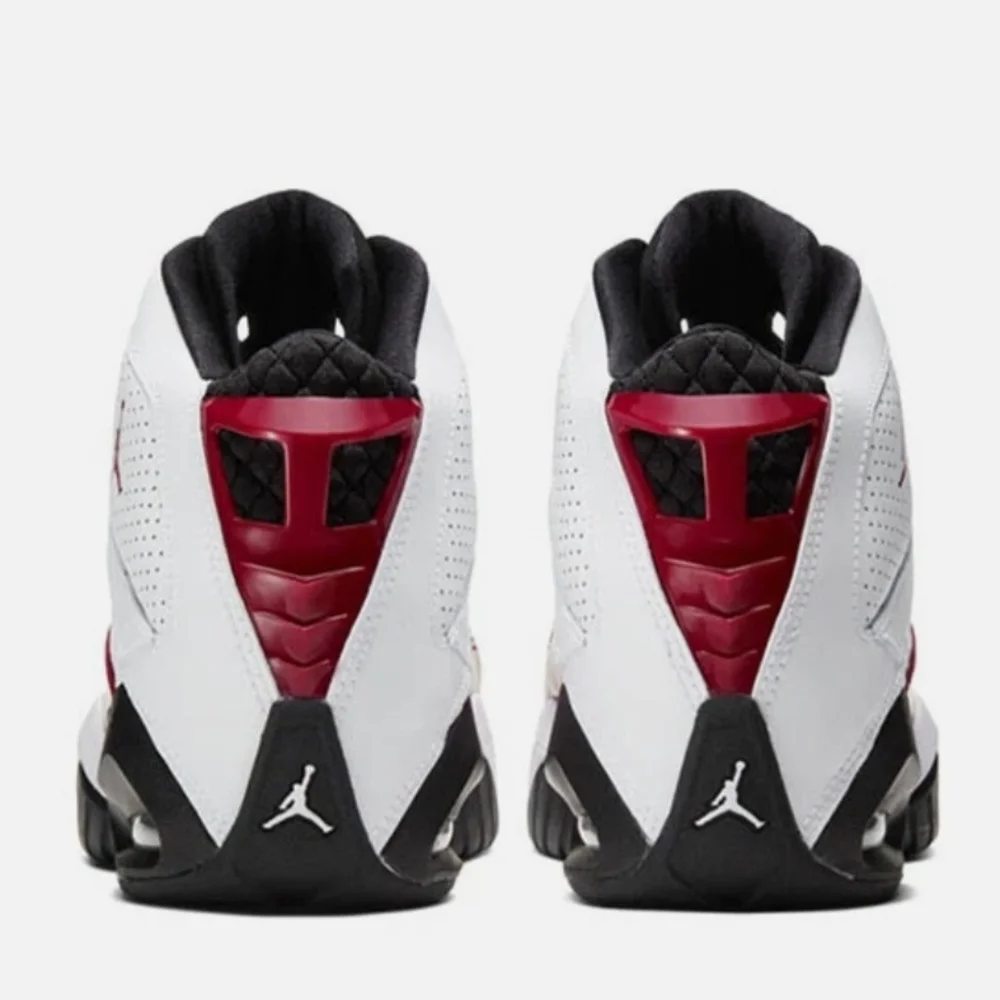 Jordan Red and White High-Top Sneakers